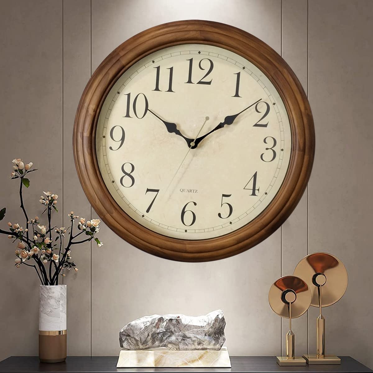 Amazon.com: CHIRAY 16-Inch Solid Wood Silent Non-Ticking